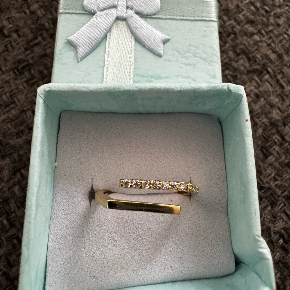 Dainty Gold and Crystal Accent Ring